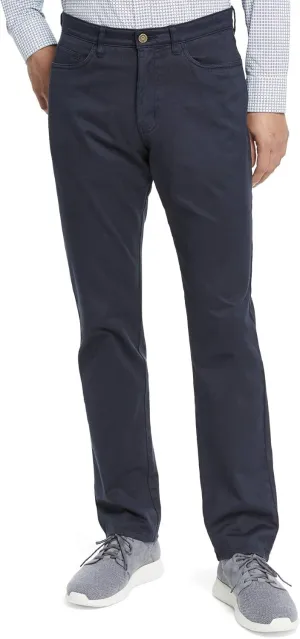 Johnston & Murphy Five-Pocket Casual Pants for Men  Slim Fit  Straight Leg  Five Pocket Construction  Blended Pima Cotton Navy 34 30