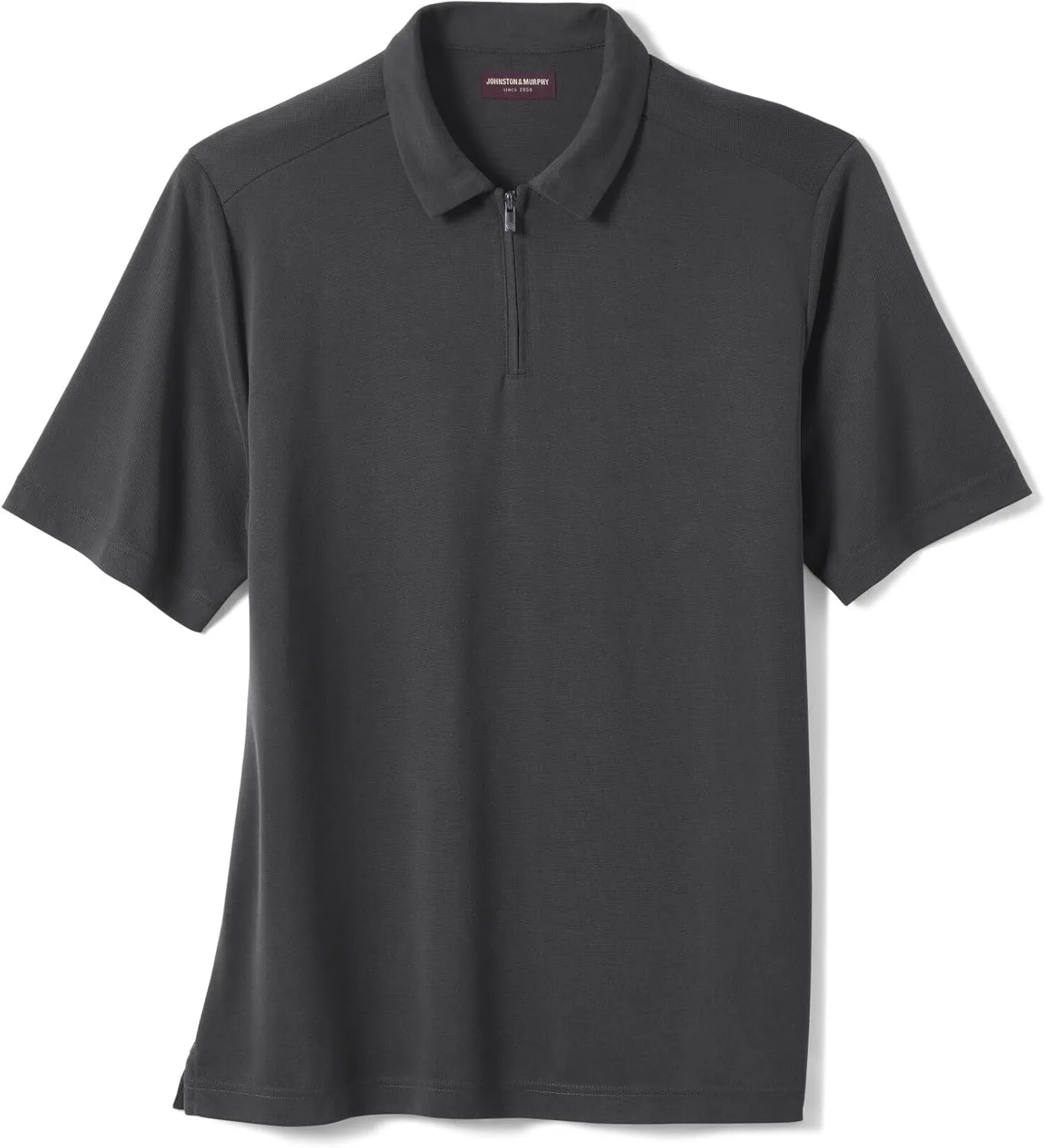 Johnston & Murphy Mens Vintage Birdseye Zip Polo, Short Sleeve Collared Shirt for Men
