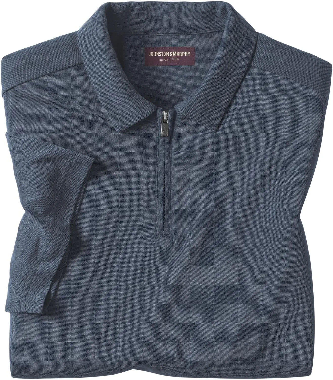 Johnston & Murphy Men's Vintage Birdseye Zip Polo