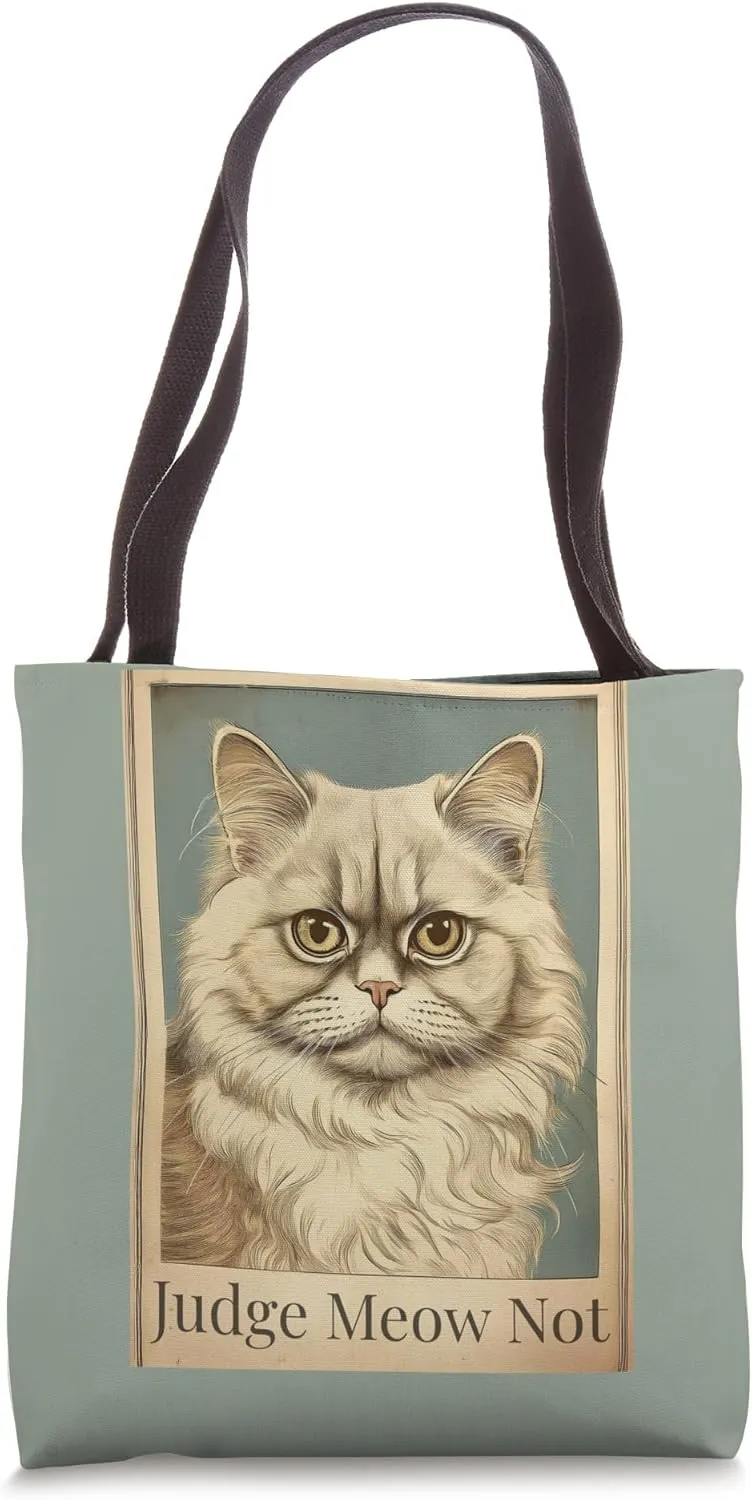 Judge meow not, funny cat portrait Tote Bag