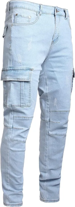 JUNBAOSS Men's Slim Fit Jeans Stretch Ripped Skinny Jeans for Men, Fashion Straight Leg Comfort Flex Waist Casual Pants