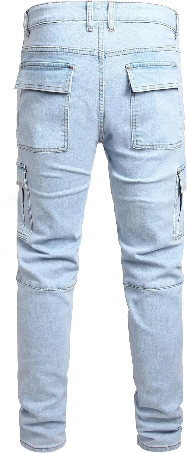 JUNBAOSS Men's Slim Fit Jeans Stretch Ripped Skinny Jeans for Men, Fashion Straight Leg Comfort Flex Waist Casual Pants