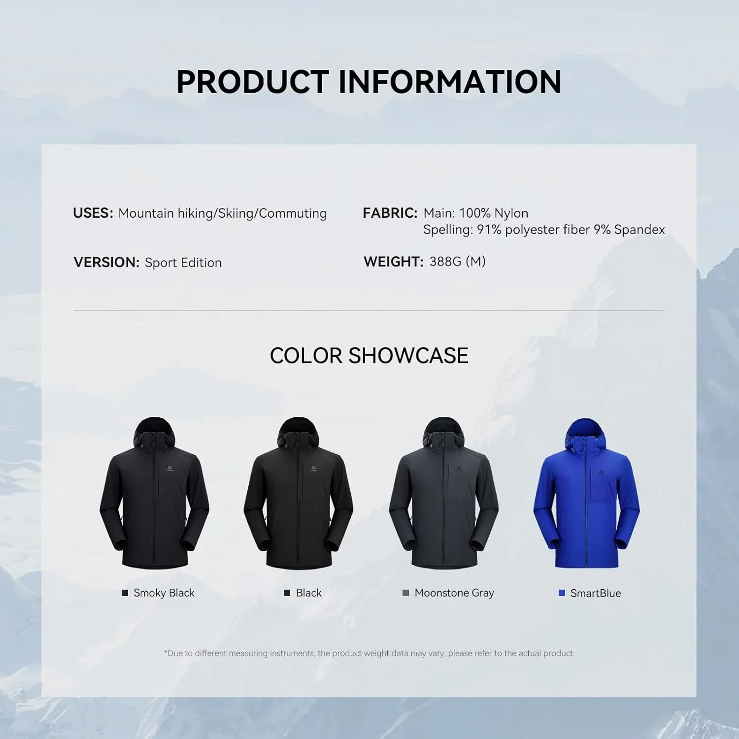 KAILAS Men's Puffer Winter Down Jacket Hooded Packable Lightweight Coat Windproof Jacket Hiking Ski Travel Primaloft Cotton