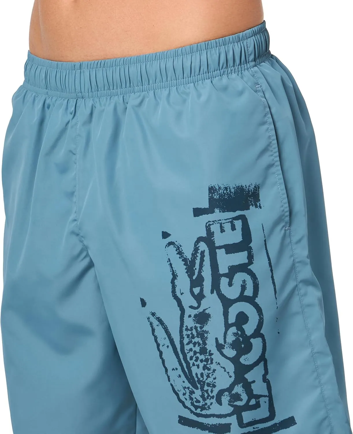 Lacoste Men's Stamp Print Swim Trunks