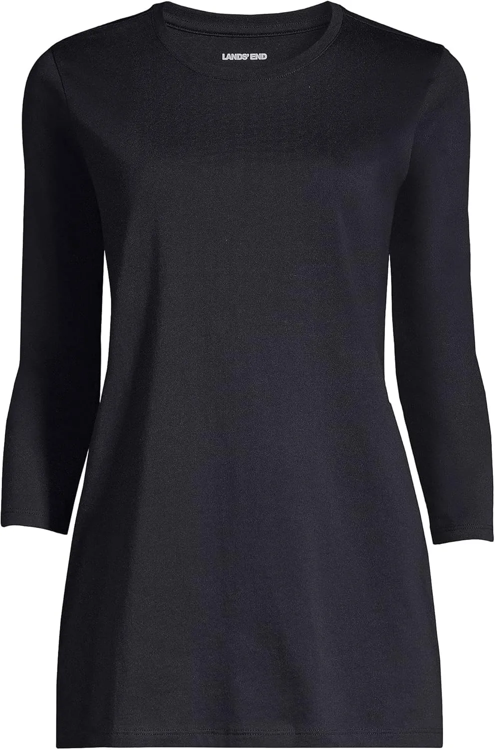 Lands' End Women's 3/4 Sleeve Supima Cotton Crewneck Tunic