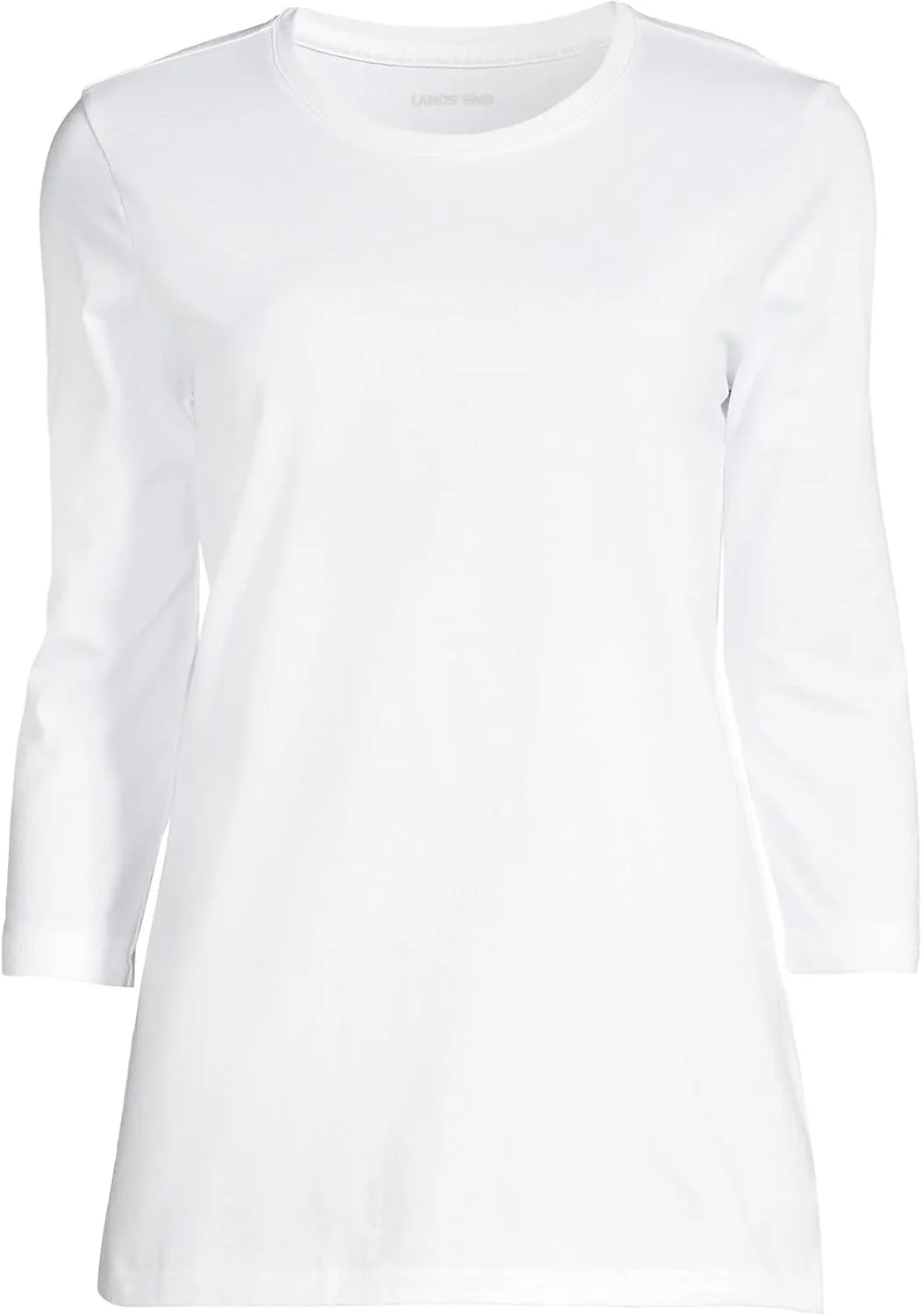 Lands' End Women's 3/4 Sleeve Supima Cotton Crewneck Tunic