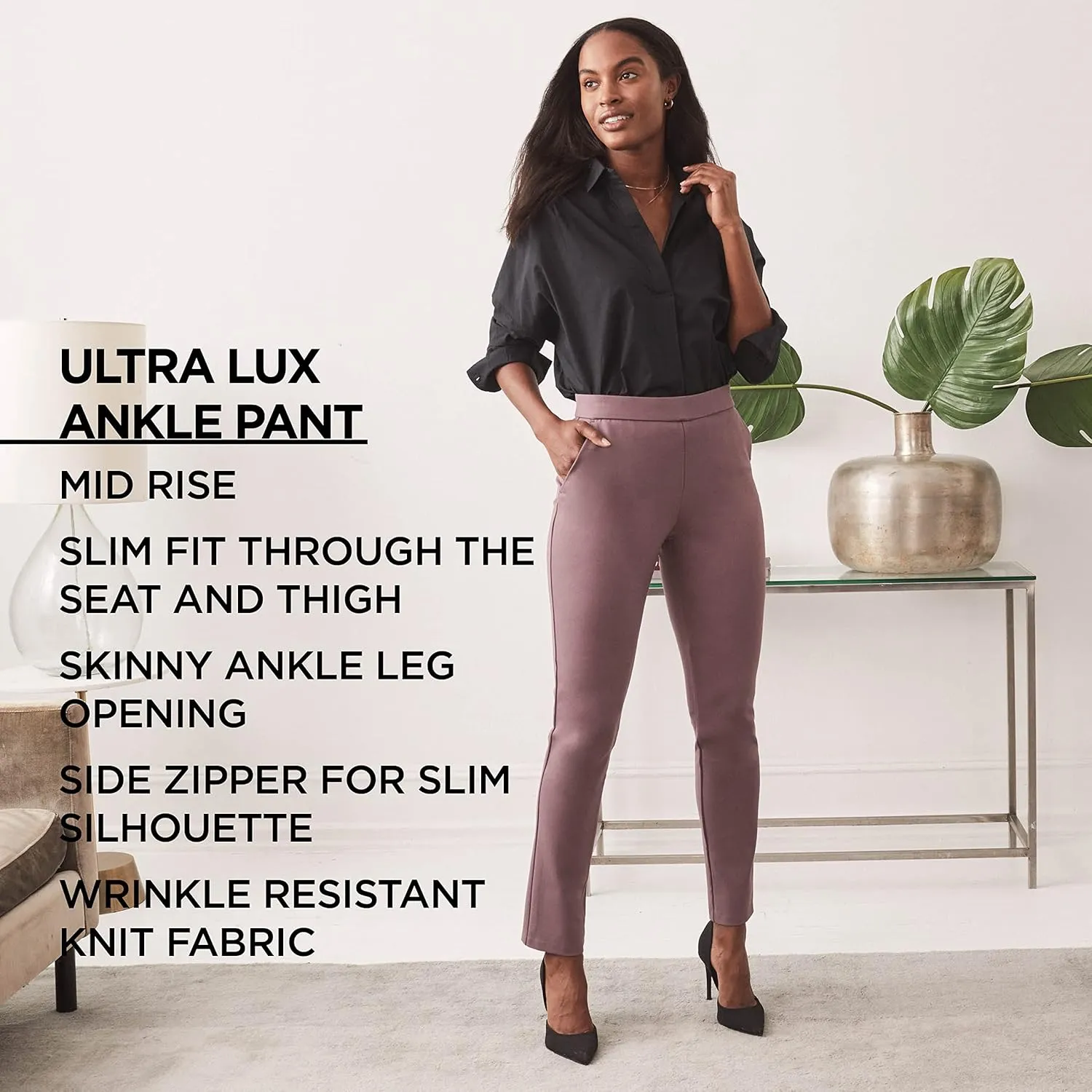 Lee Women's Petite Ultra Lux Comfort Any Wear Slim Ankle Pant