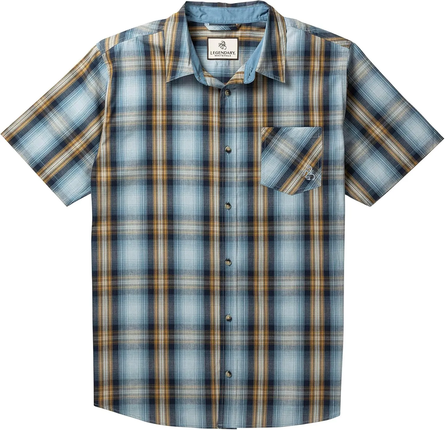 Legendary Whitetails Men's Poplin Short Sleeve Button Down Shirt