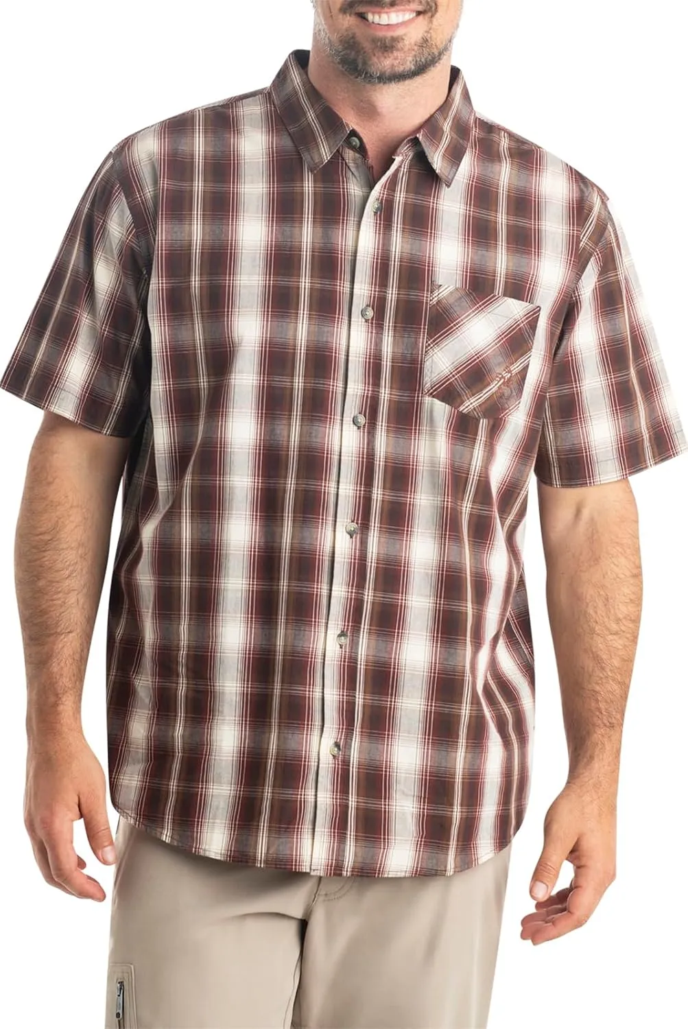 Legendary Whitetails Men's Poplin Short Sleeve Button Down Shirt