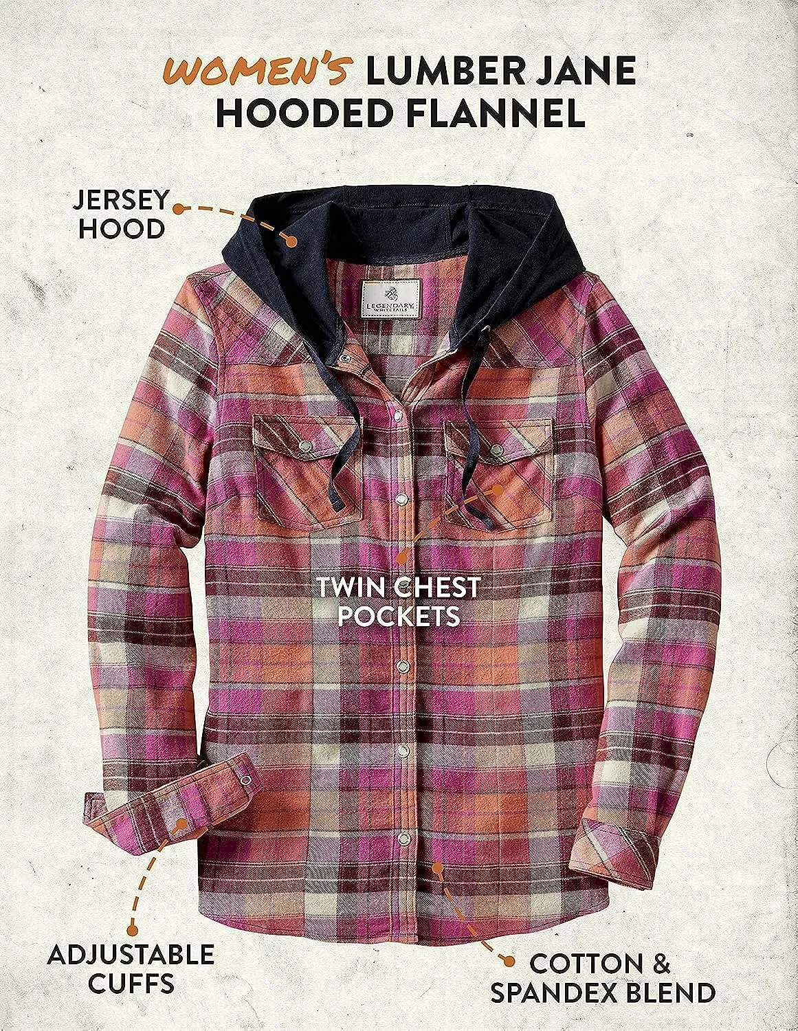 Legendary Whitetails Women's Lumber Jane Hooded Flannel Shirt