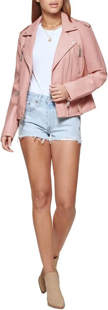 Levi's Women's Cropped Faux Leather Motorcycle Jacket