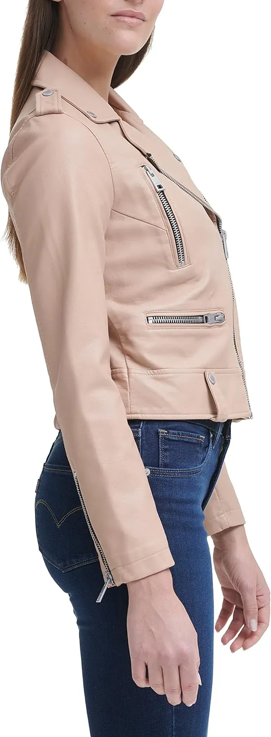 Levi's Women's Cropped Faux Leather Motorcycle Jacket