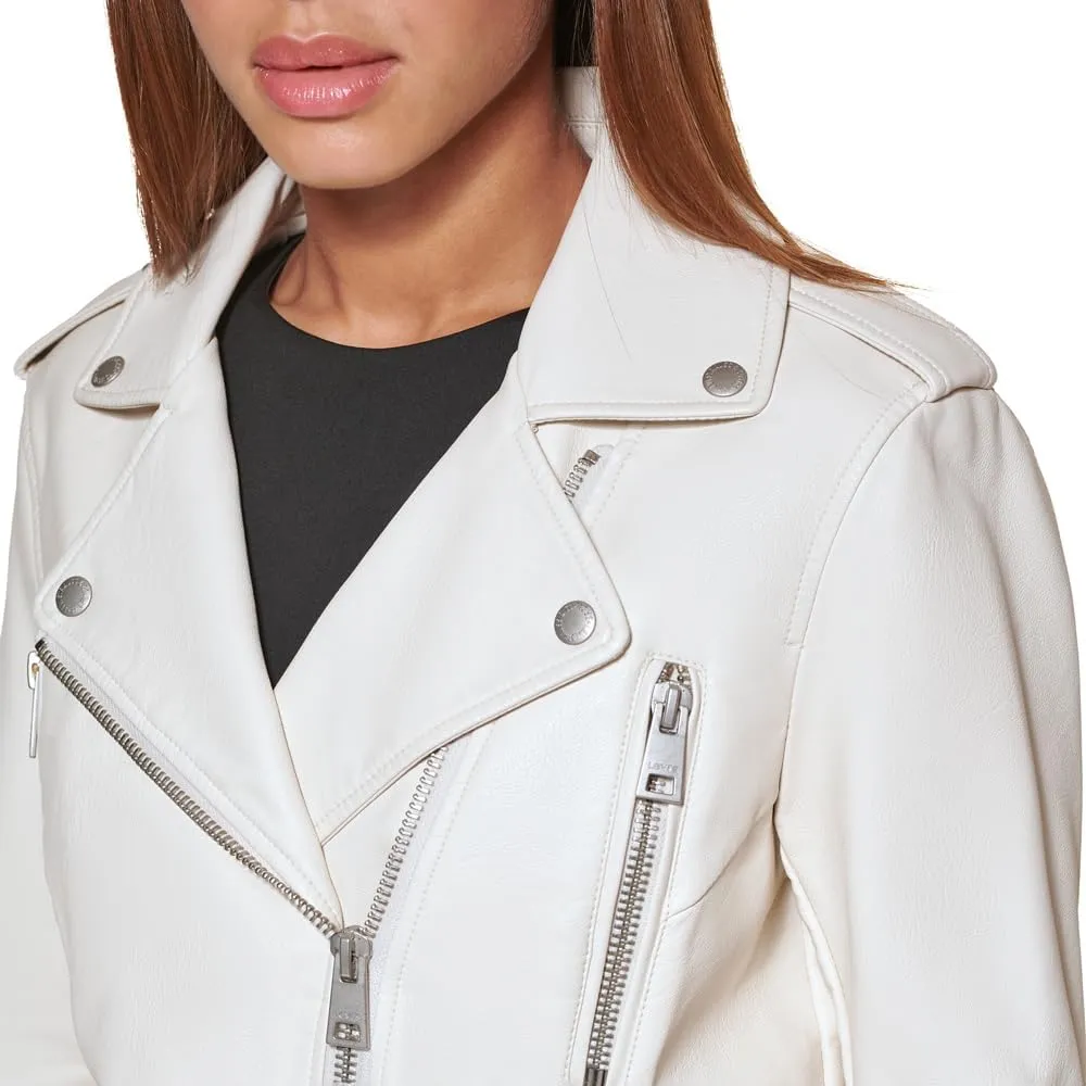 Levi's Women's Cropped Faux Leather Motorcycle Jacket