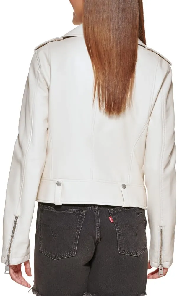 Levi's Women's Cropped Faux Leather Motorcycle Jacket