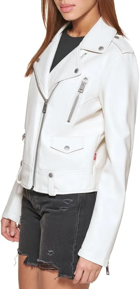 Levi's Women's Cropped Faux Leather Motorcycle Jacket