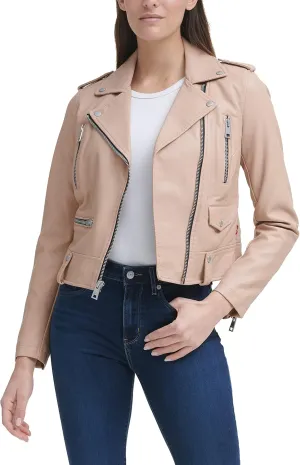 Levi's Women's Cropped Faux Leather Motorcycle Jacket