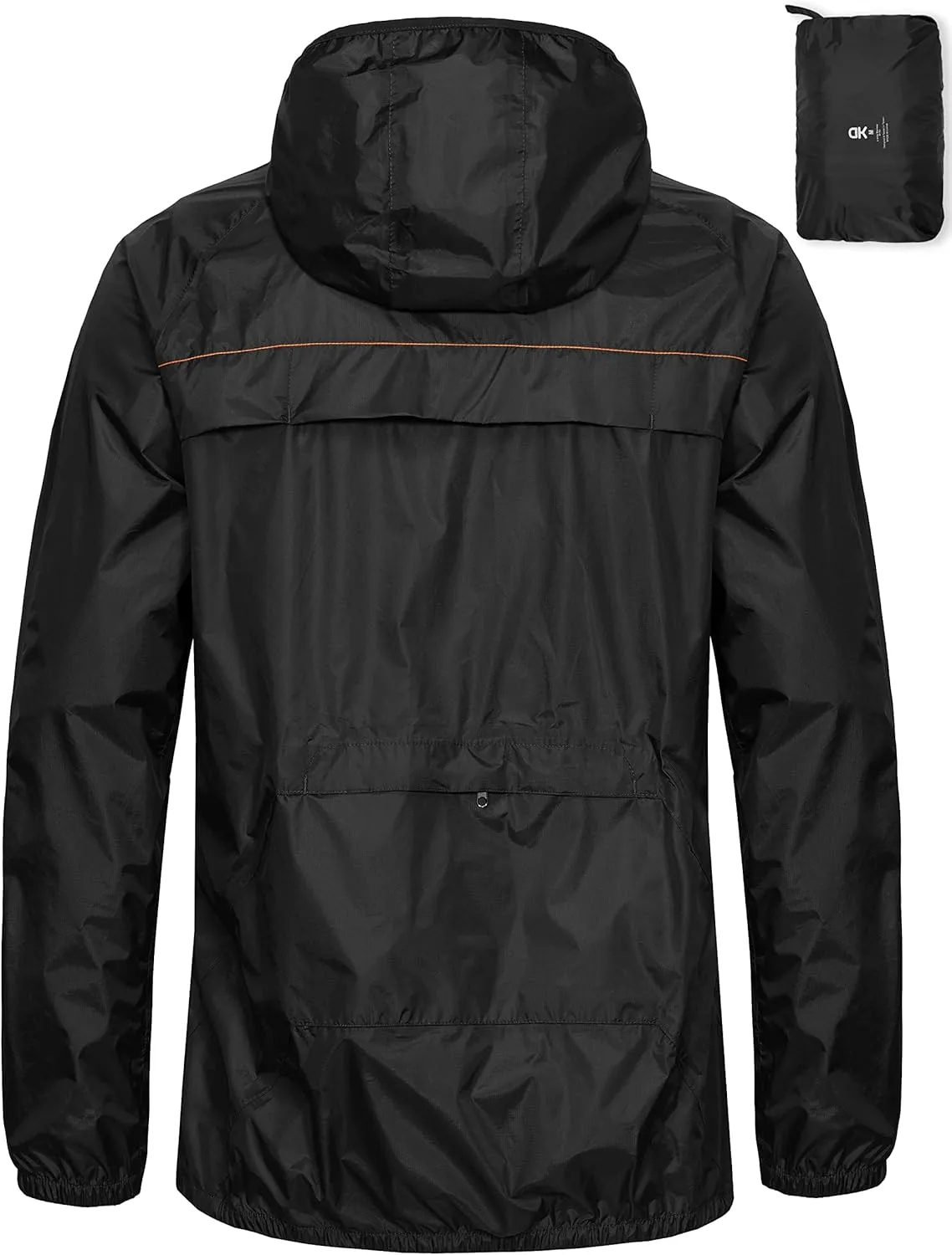 Little Donkey Andy Men's Cycling Stretch Rain Jacket with Hood, Windproof and Waterproof, Ultralight Windbreaker,Packable