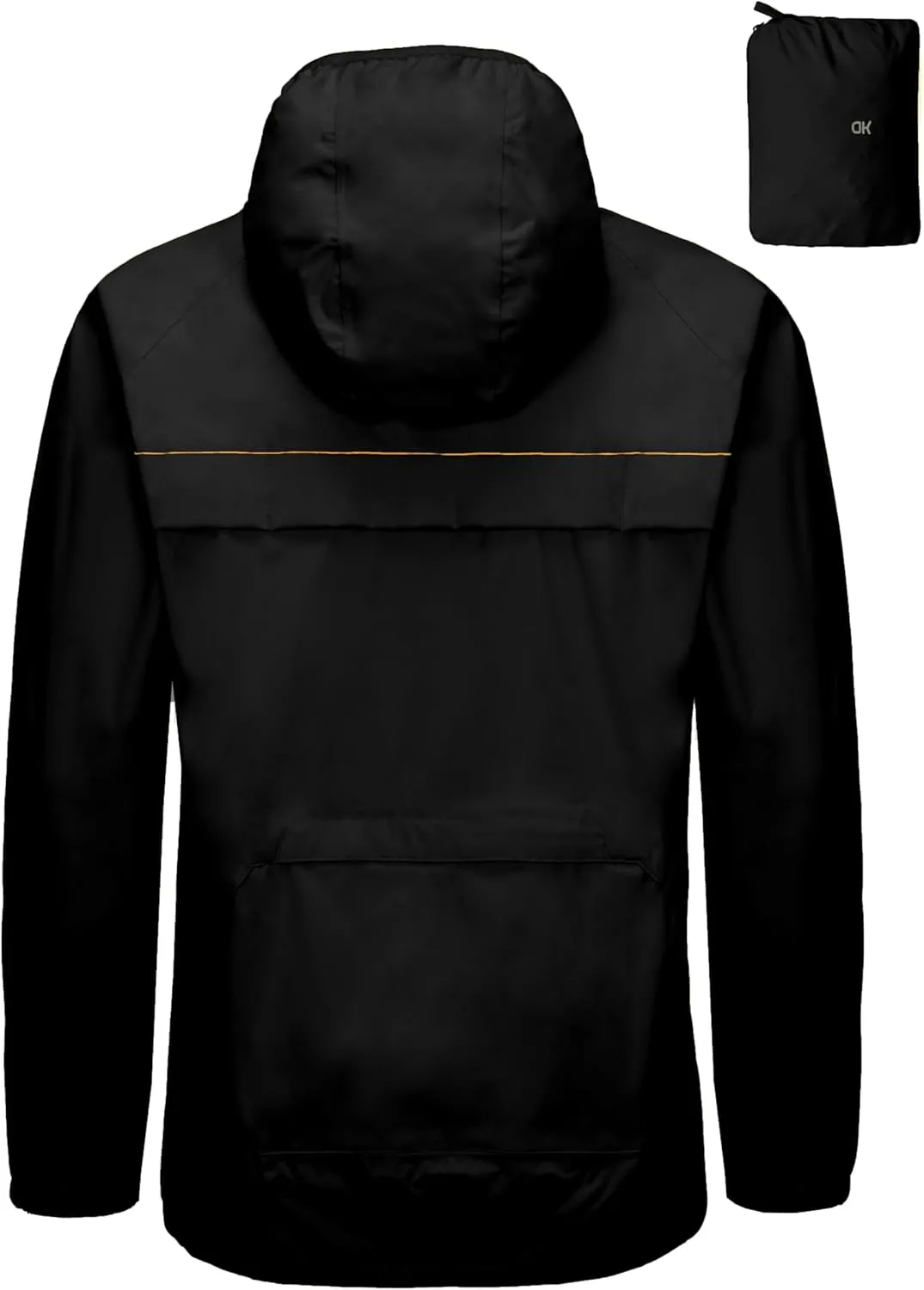 Little Donkey Andy Men's Cycling Stretch Rain Jacket with Hood, Windproof and Waterproof, Ultralight Windbreaker,Packable
