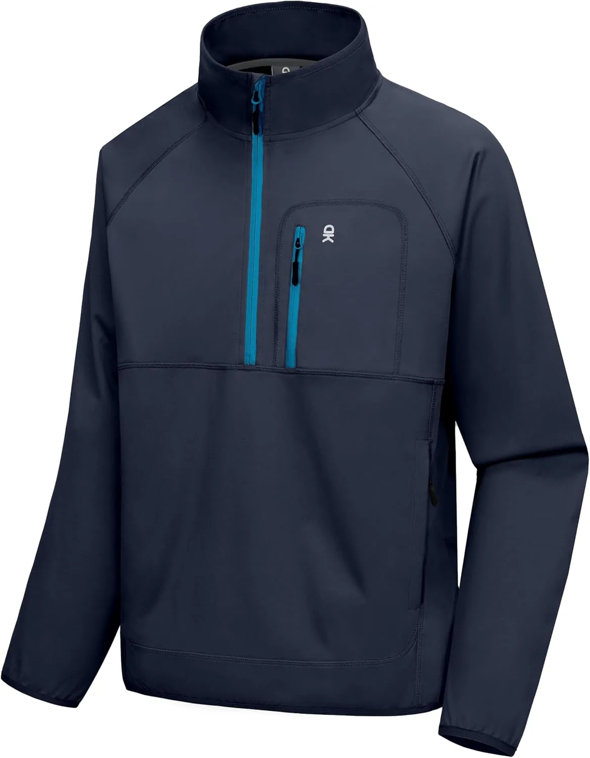 Little Donkey Andy Men's Half Zipper Pullover, Windproof Softshell MTB Mountain Bike Jacket for Cycling Golf Workout
