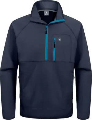 Little Donkey Andy Men's Half Zipper Pullover, Windproof Softshell MTB Mountain Bike Jacket for Cycling Golf Workout