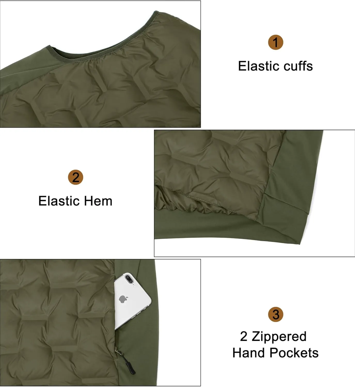 Little Donkey Andy Men's Lightweight Puffer Vest, Outdoor Windproof Sleeveless Jacket for Hiking Travel Golf