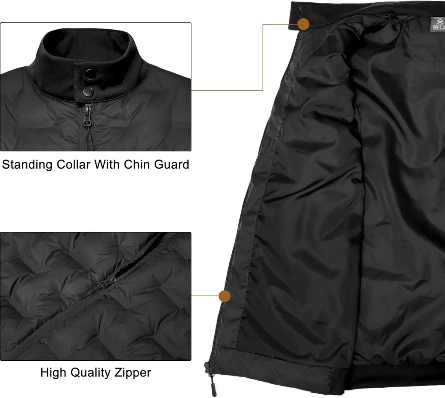 Little Donkey Andy Men's Lightweight Puffer Vest, Outdoor Windproof Sleeveless Jacket for Hiking Travel Golf
