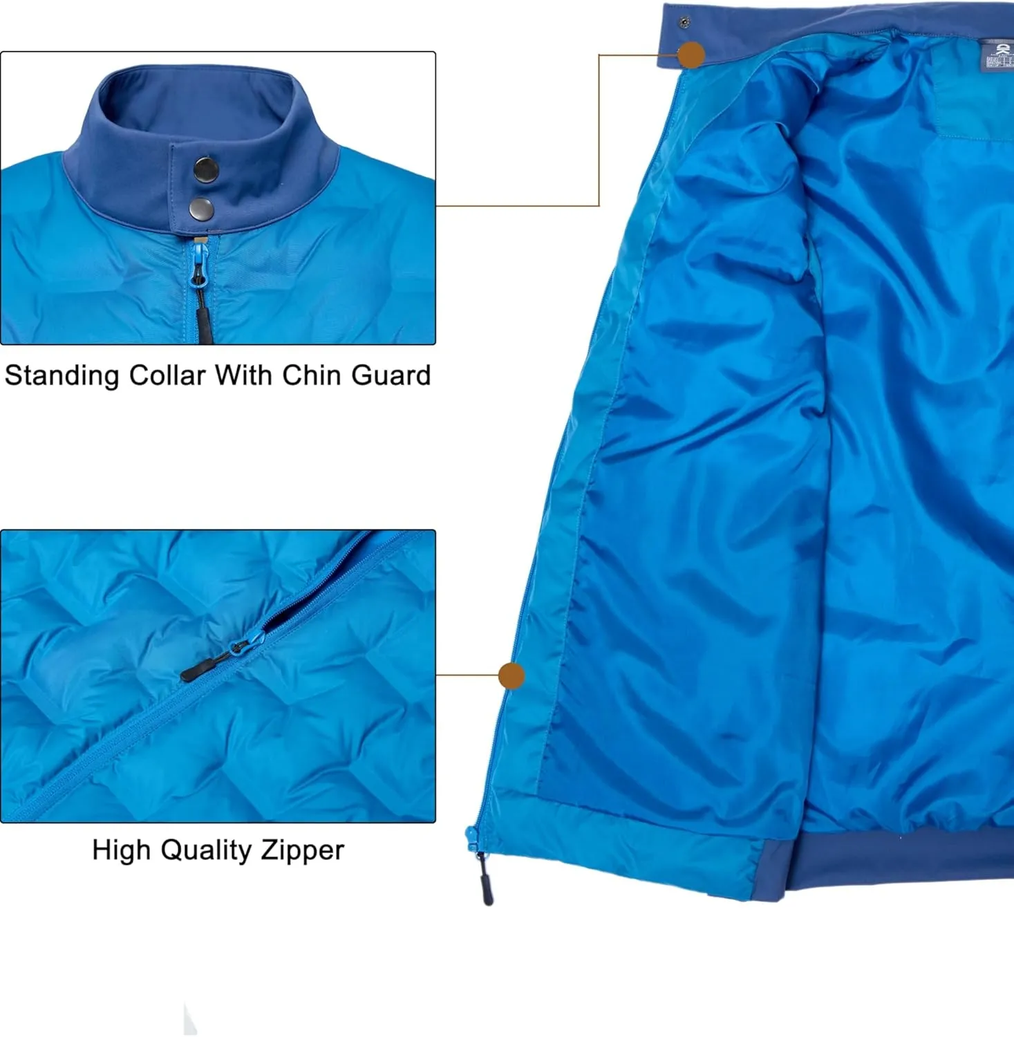 Little Donkey Andy Men's Lightweight Puffer Vest, Outdoor Windproof Sleeveless Jacket for Hiking Travel Golf