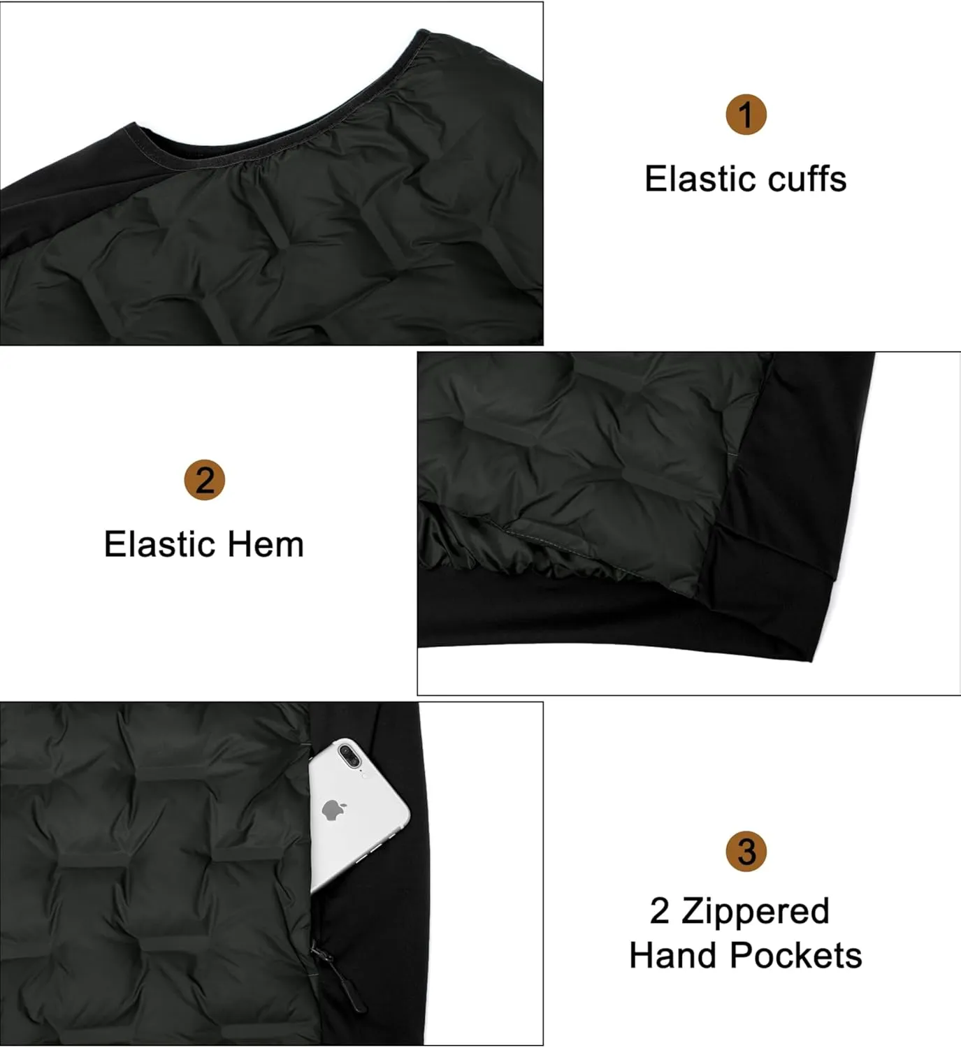 Little Donkey Andy Men's Lightweight Puffer Vest, Outdoor Windproof Sleeveless Jacket for Hiking Travel Golf