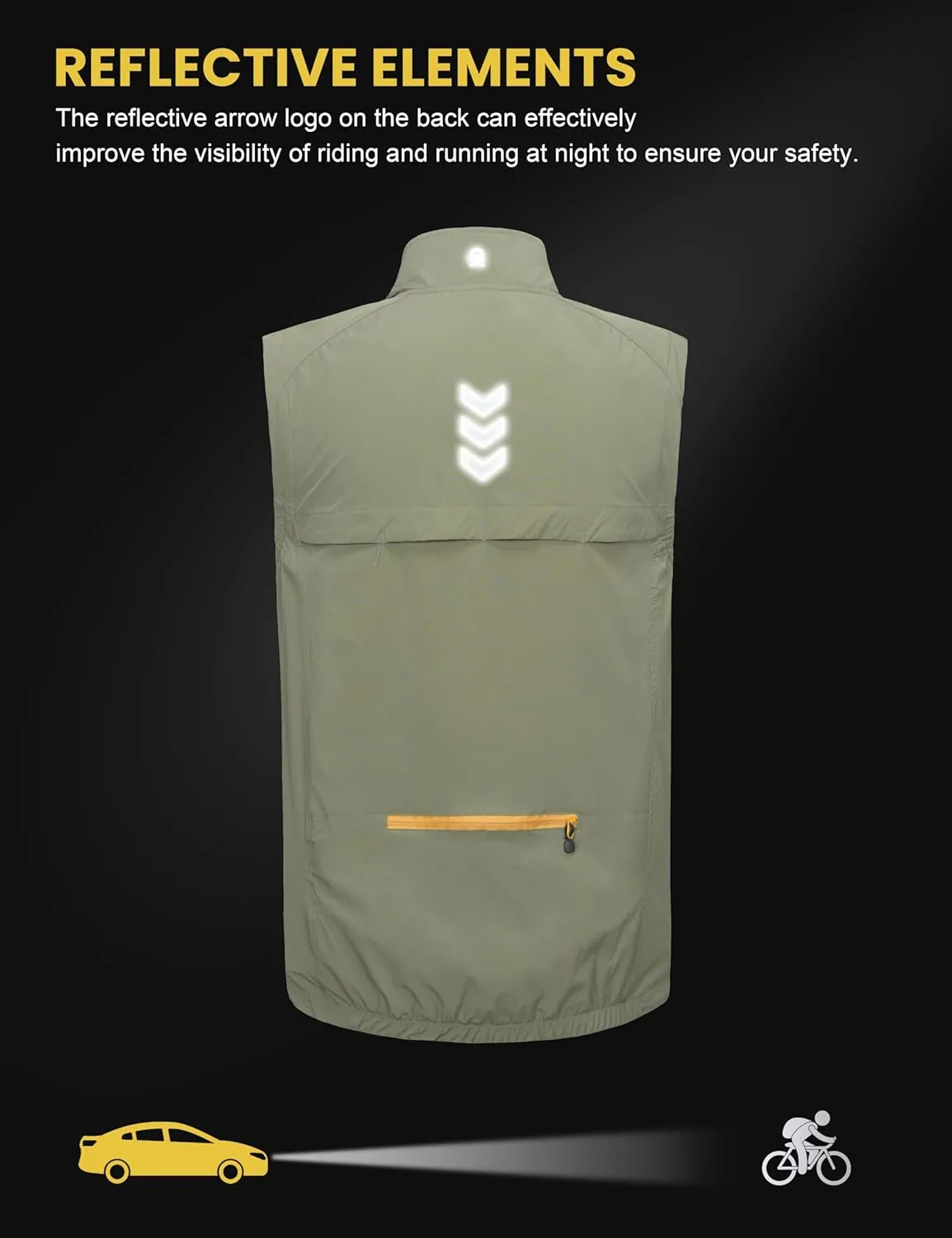 Little Donkey Andy Men's Quick Dry Vest Sleeveless Summer Stretchy Windproof Jacket for Golfing Cycling Running