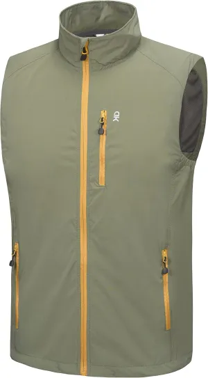 Little Donkey Andy Men's Quick Dry Vest Sleeveless Summer Stretchy Windproof Jacket for Golfing Cycling Running