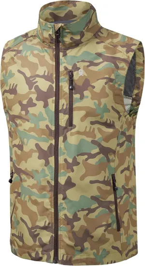 Little Donkey Andy Men's Quick Dry Vest Sleeveless Summer Stretchy Windproof Jacket for Golfing Cycling Running