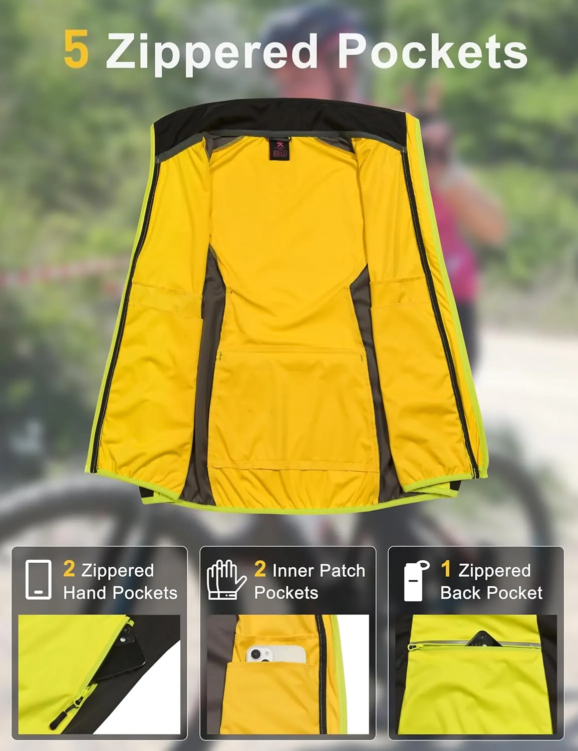 Little Donkey Andy Windproof Sleeveless Vest Jacket for Women, Water-Repellent Stretch Sports Vest for Cycling, Running