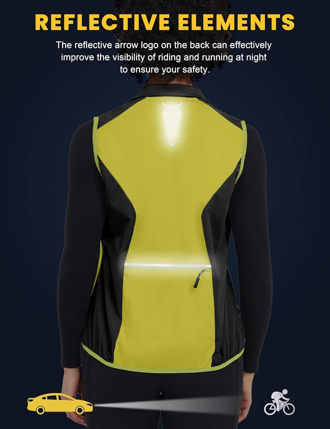 Little Donkey Andy Windproof Sleeveless Vest Jacket for Women, Water-Repellent Stretch Sports Vest for Cycling, Running