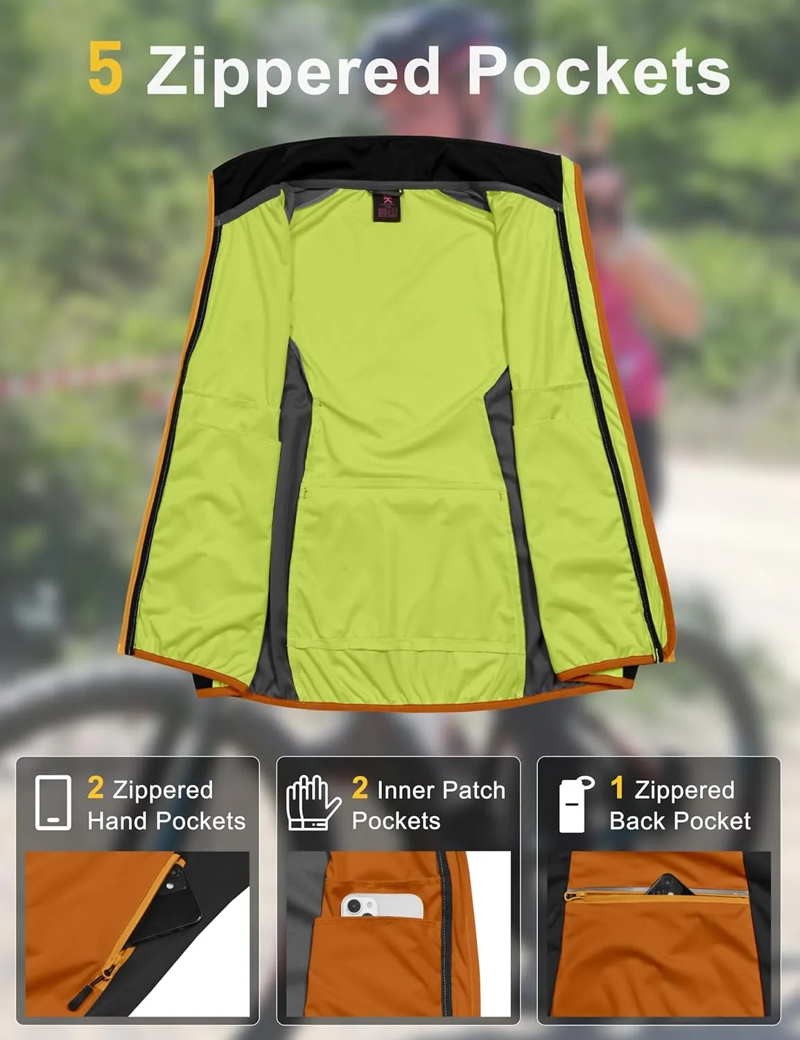 Little Donkey Andy Windproof Sleeveless Vest Jacket for Women, Water-Repellent Stretch Sports Vest for Cycling, Running
