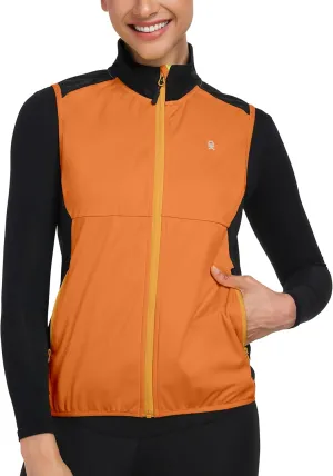 Little Donkey Andy Windproof Sleeveless Vest Jacket for Women, Water-Repellent Stretch Sports Vest for Cycling, Running