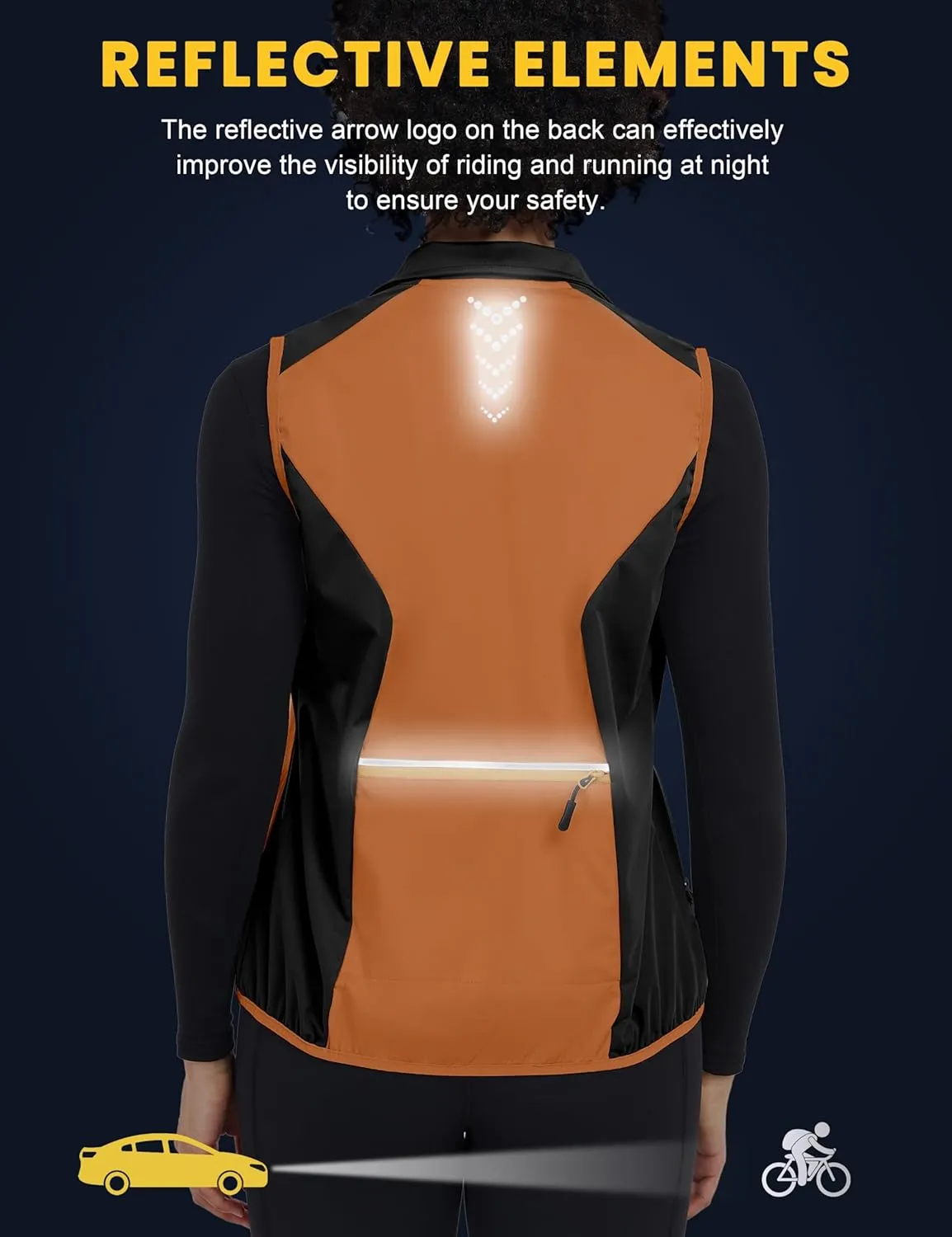 Little Donkey Andy Windproof Sleeveless Vest Jacket for Women, Water-Repellent Stretch Sports Vest for Cycling, Running