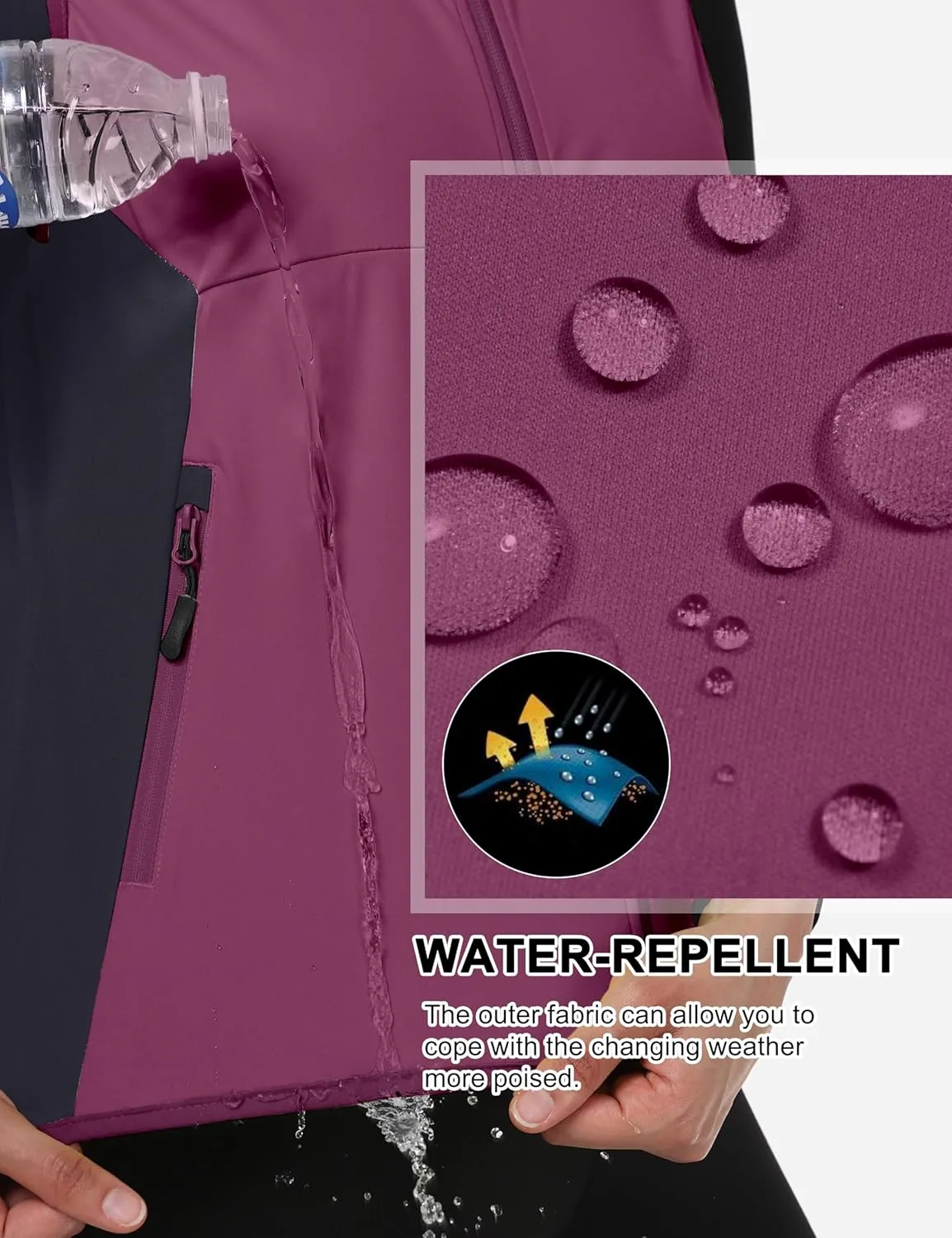 Little Donkey Andy Windproof Sleeveless Vest Jacket for Women, Water-Repellent Stretch Sports Vest for Cycling, Running