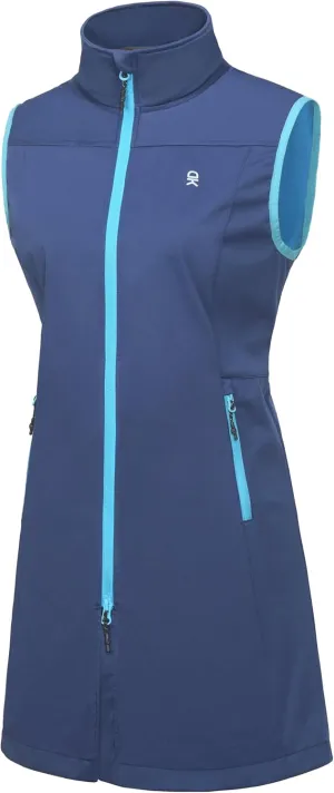 Little Donkey Andy Women's Lightweight Softshell Vest, Windproof Sleeveless Jacket for Running Hiking Travel