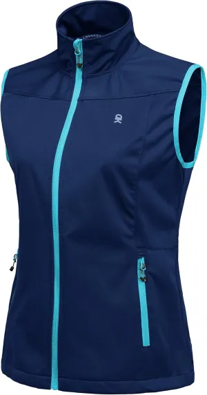 Little Donkey Andy Women's Lightweight Softshell Vest, Windproof Sleeveless Jacket for Running Hiking Travel
