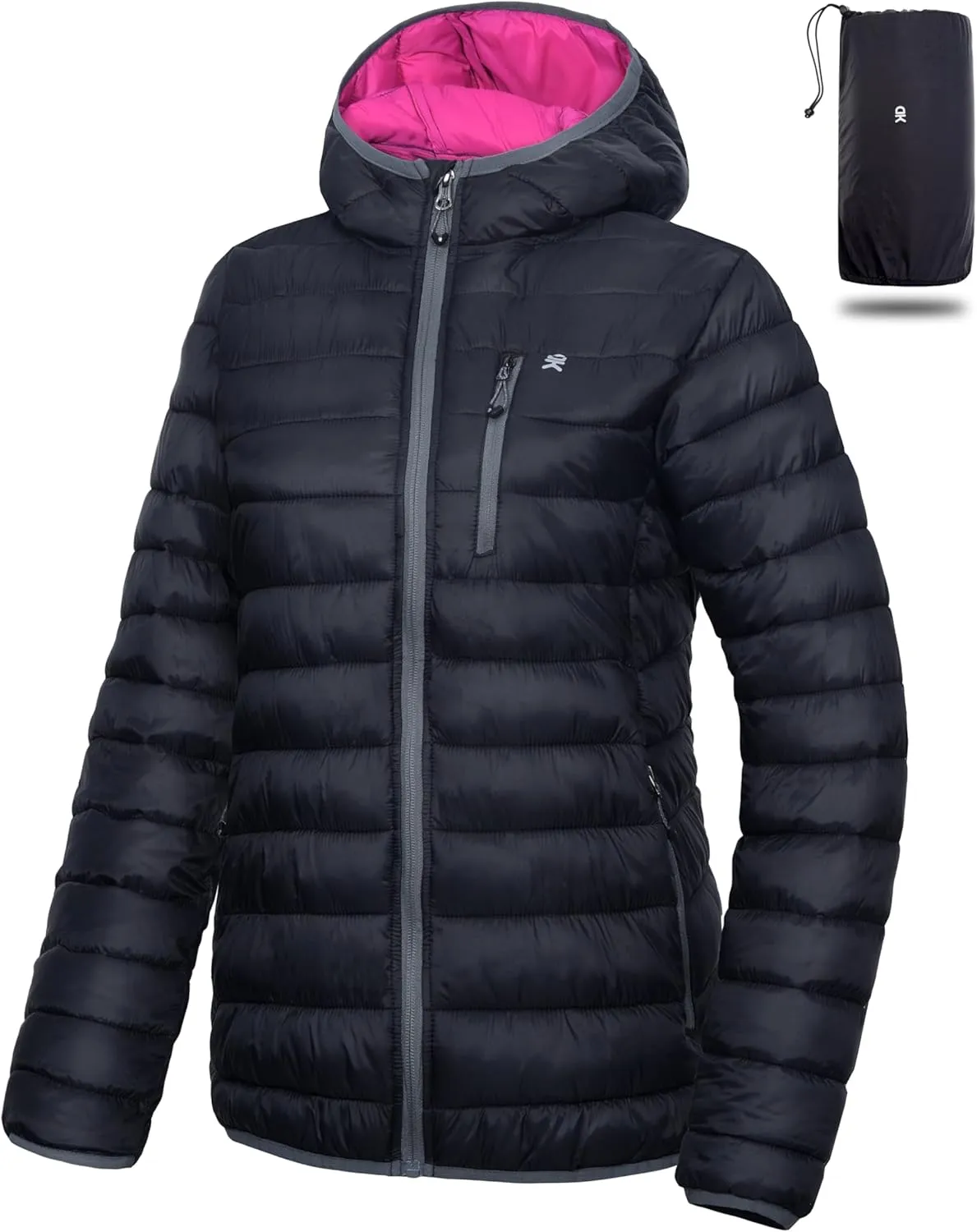 Little Donkey Andy Women's Packable Lightweight Puffer Jacket Hooded Windproof Winter Coat with Recycled Insulation