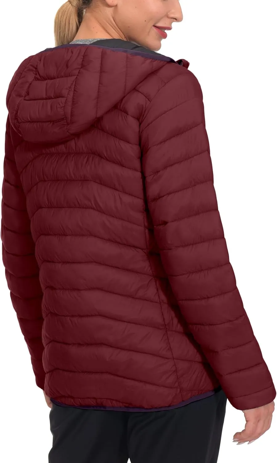 Little Donkey Andy Women's Packable Lightweight Puffer Jacket Hooded Windproof Winter Coat with Recycled Insulation