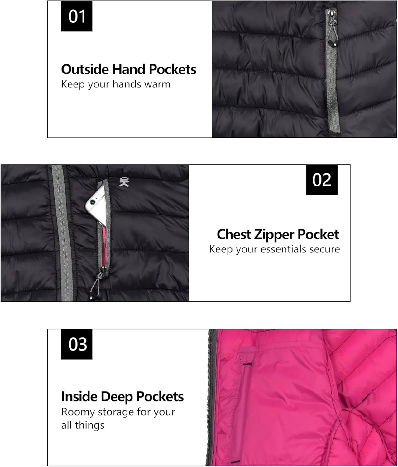 Little Donkey Andy Women's Packable Lightweight Puffer Jacket Hooded Windproof Winter Coat with Recycled Insulation