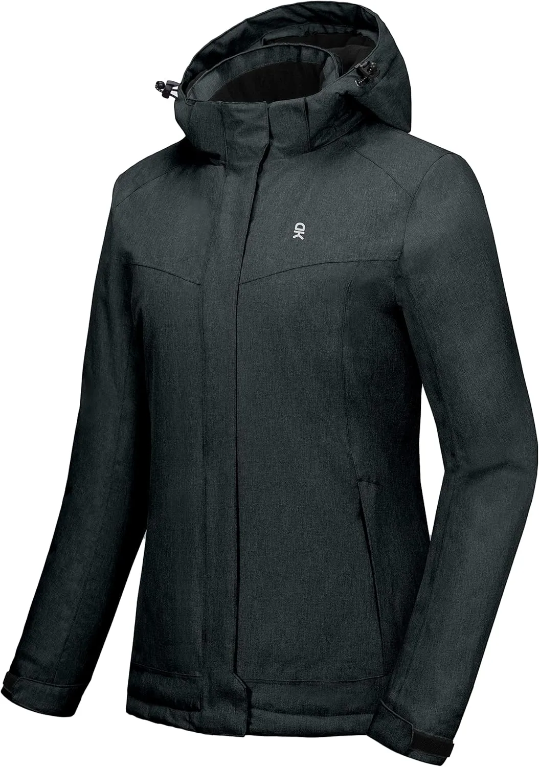 Little Donkey Andy Women's Waterproof Hiking Skiing Jacket with Removable Hood, Fleece Lined Winter Warm Rain Coat