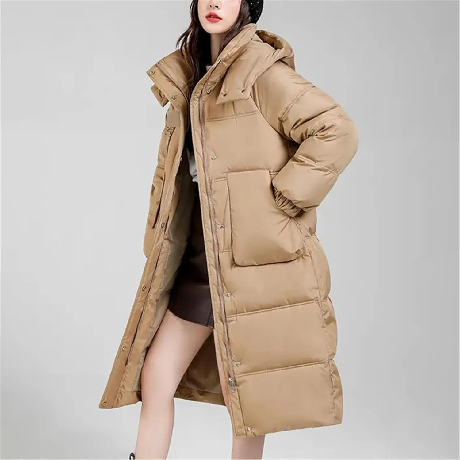 Long Winter Down Cotton Coat Women Windproof Overcoat Thicken Warm Cotton-Padded Women Jacket Puffer Parkas Outwear