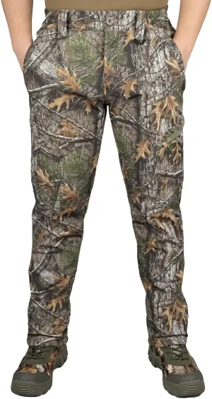 LOOGU Men's Fleece Lined Insulation Camo Hunting Pants Windproof Water-Resistant Softshell Tactical Pants for Men
