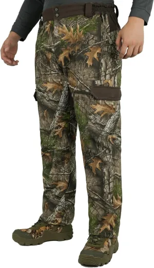 LOOGU Men's Fleece Lined Insulation Camo Hunting Pants Windproof Water-Resistant Softshell Tactical Pants for Men