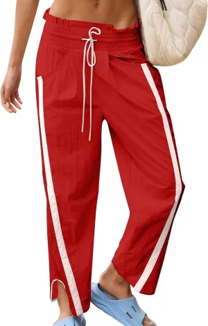 Loose Barrel Pants for Women Quick Dry Lightweight Hiking Travel Workout Running Comfy Lounge Pants with Pockets