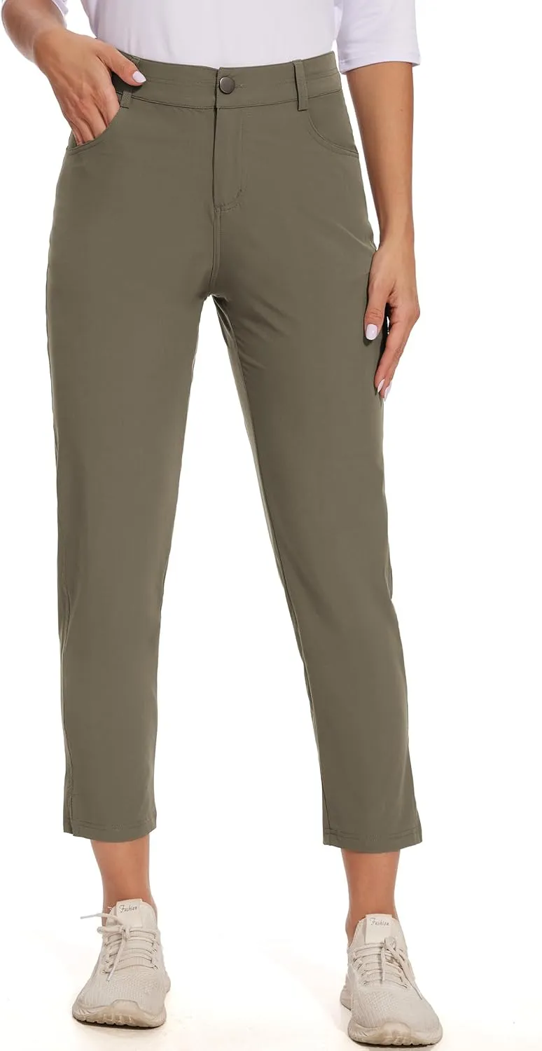 M MOTEEPI Womens Golf Pants Lightweight Stretchy Work Hiking Pants with Pockets Slim Fit Golf Apparel