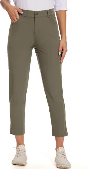 M MOTEEPI Womens Golf Pants Lightweight Stretchy Work Hiking Pants with Pockets Slim Fit Golf Apparel