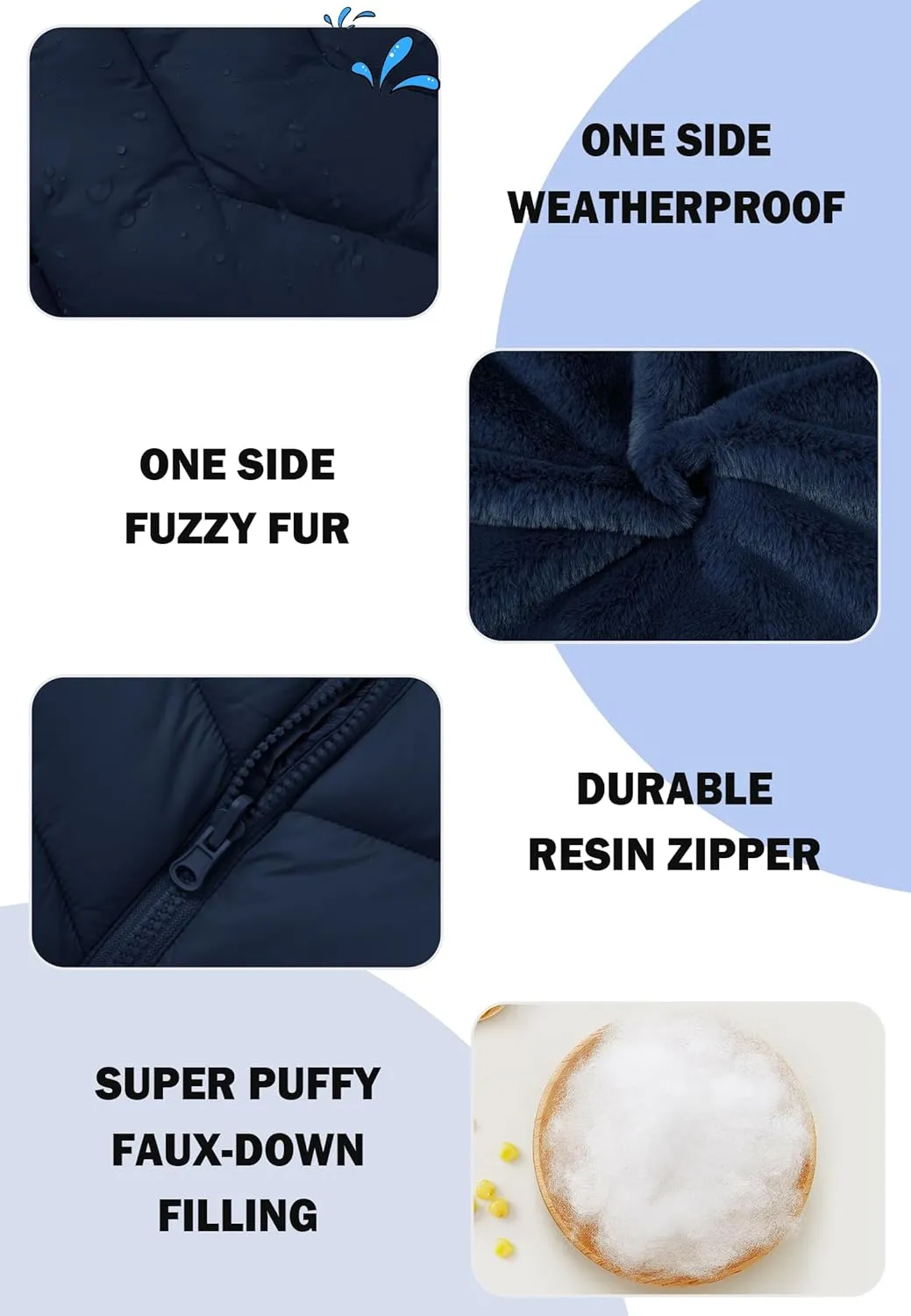 maoo garden Girls Winter Reversible Puffer Jacket Kids Heavyweight Faux-Down Fuzzy Fleece Lined Water-Resistant Coat